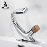 Basin Faucets Matte Black Modern Bathroom Mixer Tap Brass Washbasin Faucet Single Handle Single Hole Elegant Crane  855818